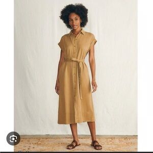 Faherty Arlie Short Sleeve Shirt Dress Antique Bronze